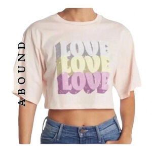 Abound CROP TOP “LOVE” PRINTED ON FRONT SIZE MEDIUM PINK‎ IN COLOR